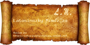 Latosinszky Mimóza névjegykártya
